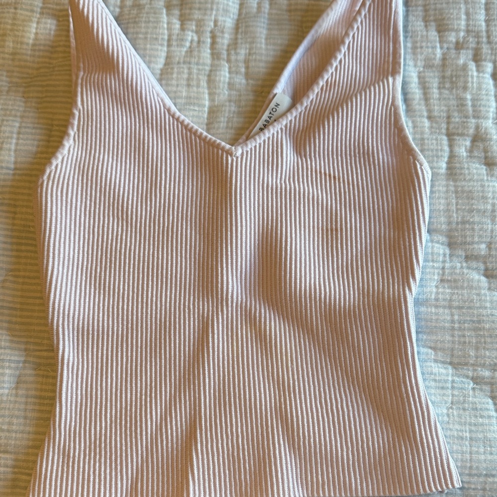 Aritzia Ribbed V-Neck Camisole - Light Pink